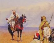 朱里奥罗萨迪 - A Horseman Stopping At a Bedouin Camp